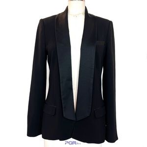 HAUTE HIPPIE BLACK BLAZER WITH SATIN LAPEL
